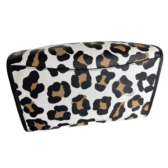 Coach MINI CROSBY CARRYALL IN OCELOT PRINT LEATHER, Black, White, Tan, 41-13 - Picture 14 of 15